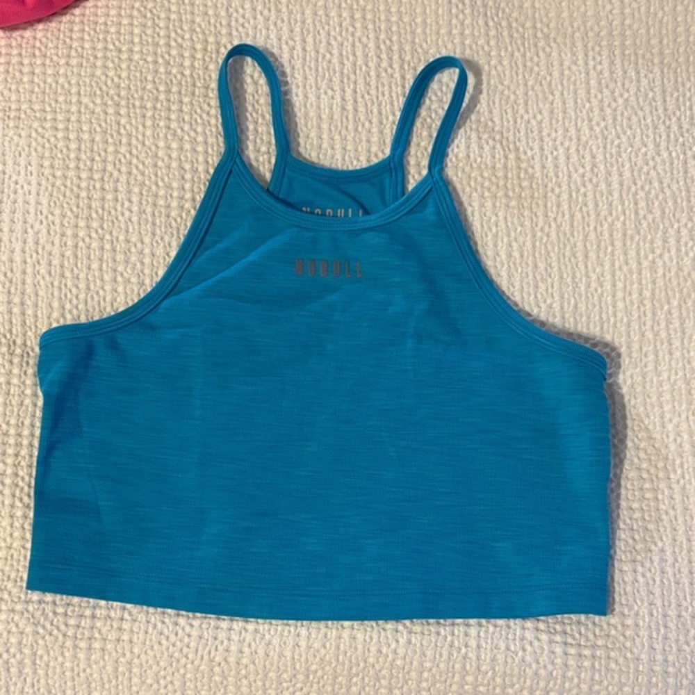 NOBULL Blue Neon Racer crop tank L